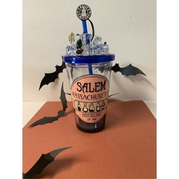 Handmade Snow Globe Halloween/Salem Tumbler - Picture 1 of 11